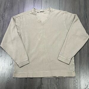Cutter & Buck V-Neck Pullover Sweater Mens Shirt XL‎ Beige Casual Golf Preppy